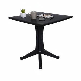 Dmora Dmora - Mesa De Jard&iacute;n Dmondel, Mesa Cuadrada Fija, Mesa De Jard&iacute;n Multiusos, 100% Made In Italy, 70x70h72 Cm, Antracita
