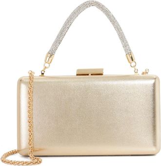 Dune London Beaut Top Handle Frame Clutch in Gold Leather at Nordstrom