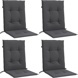 vidaXL Cojines Silla Respaldo Bajo 4 Ud Tela Gris Antracita Melange Vidaxl