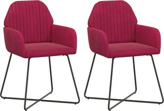 vidaXL Sillas De Comedor 2 Uds. Terciopelo Rojo Vino 55 X 50 X 84 Cm Vidaxl
