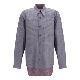 Dries Van Noten Camber Dubbellaags Shirt - Heren - Overhemden - Blauw - Maat: M Katoen
