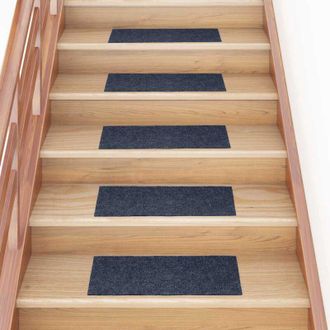 vidaXL Vidaxl - Felpudos Autoadhesivos Para Escaleras, 30 Unidades, 60 X 25 Cm, Gris Azul, Rectangulares