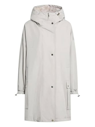 Max Mara hooded parka jacket - women - Cotton/Polyester - 42 - Neutrals