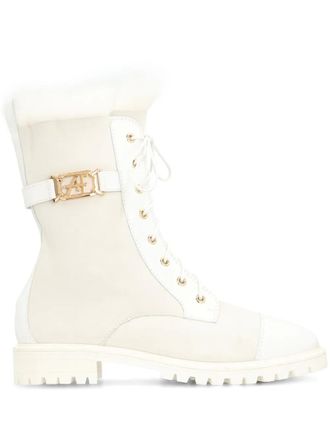 Alberta Ferretti buckle-detail boots - White