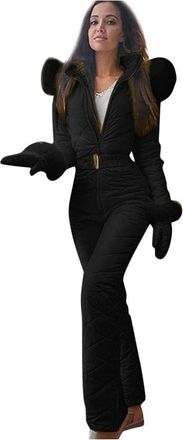 Generic Womens Ski Suit Ski Jacket Womens Long Snow Suit with Hood Waterproof Windproof Snowsuit Winter Warm All in One Suits Outdoor Sports Jackets Outdoor S