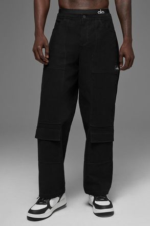 Alo | Cotton Canvas Carpenter Pants in Black, Size: 2XL