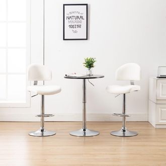vidaXL Vidaxl - Taburetes De Cocina 2 Unidades Cuero Sint&eacute;tico Blanco