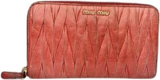 Miu Miu Pre-owned Leather Wallet - Dames - Vintage Accessoires - Rood - ONE Size - Leer - Vintage