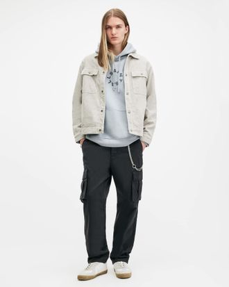 AllSaints Cotton Lewes Slim Fit Cargo Trousers, Size: 28