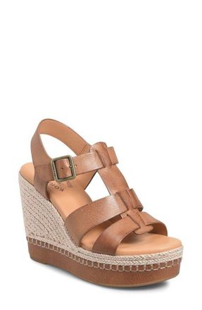 Kork-ease Rayleigh Espadrille Slingback Platform Wedge Sandal in Tan Leather at Nordstrom, Size 10