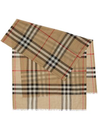 Burberry Sciarpa In Lana E Seta Check