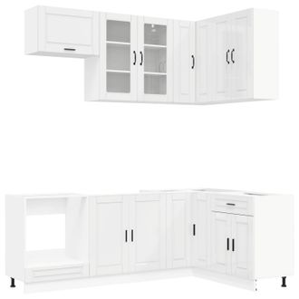 vidaXL Unidad De Cocina Porto 8 Uds. Blanco Brillante Vidaxl