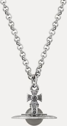 Vivienne Westwood Man. New Tiny Orb Pendant Necklace Oxi-silver-platinum-silver-night-crystal-light Oxi-silver-platinum-silver-night-crystal-light Men