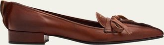Prada Leather Block-Heel Loafers