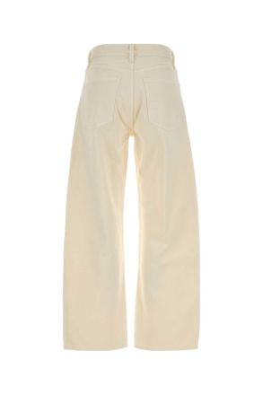 A Gold E Womens Ivory Denim Arc Jeans Solarltyellow Exterior: Recycled Cotton