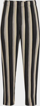 Homme Pliss&eacute; Issey Miyake Mens Pleated Stripe Pants