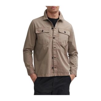 Barbour Light Jackets, male, Beige, L, Arlo overshirt brindle