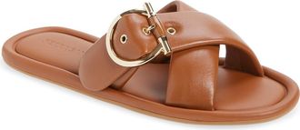 Ferragamo Elyzia Gancio Buckle Slide Sandal in Brown at Nordstrom, Size 10.5