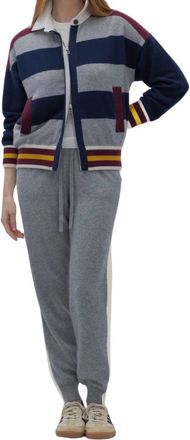 Naked Cashmere Rugby Bomber Jacket In Husky Mult