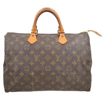 Louis Vuitton Speedy Handbag Monogram Canvas Brown Canvas Handbag (Pre-Owned)