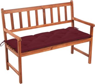vidaXL Banco De Jard&iacute;n Con Coj&iacute;n Madera Maciza De Acacia 120 Cm Vidaxl