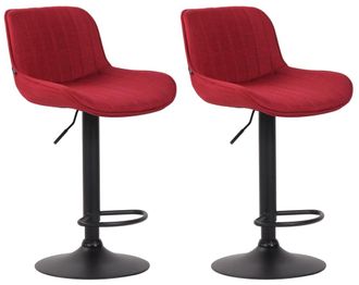 Clp Set de 2 Taburetes de bar regulable en Tela Rojo