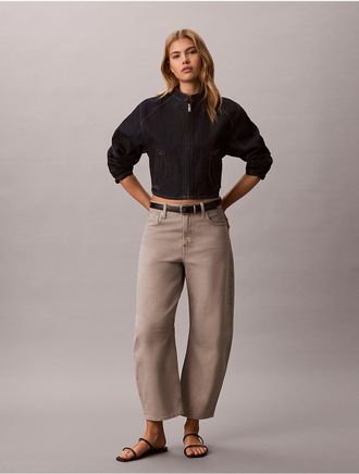 Calvin Klein Jeans Calvin Klein Womens Cropped Barrel Jeans - Brown - 24