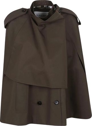 Burberry Jassen, Dames, Groen, M, Katoen, Groene jas voor vrouwen Aw 25