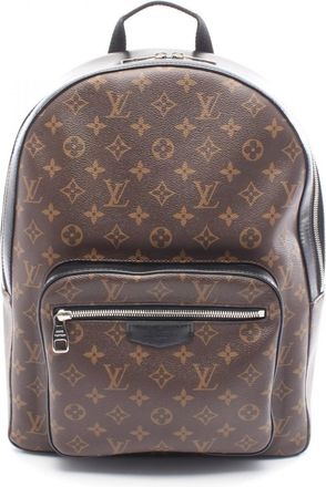 Louis Vuitton Black Brown Coated Canvas Leather Backpack (Pre-Owned)