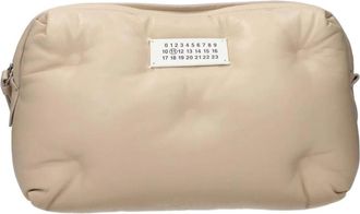 Maison Margiela Leren Clutch - Dames - Schoudertassen - Beige - ONE Size - Katoen - Tassen