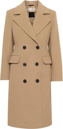 Inwear Jassen, Dames, Bruin, XS, Bruine Mantel met Klassieke Kraag