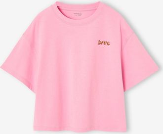Vertbaudet Cropped T-Shirt für Mädchen rosa