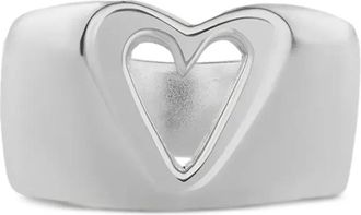 No More Anello a fascia Glam Heart con cut-out - Argento