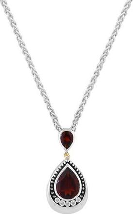 Effy Garnet & Diamond Pendant Necklace - 0.01ct. in Red at Nordstrom Rack
