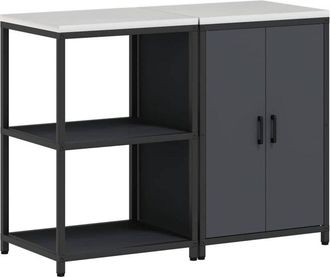 vidaXL Juego de Almacenamiento de Cocina con estante 2 pcs Antracita vidaXL