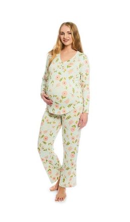 Everly Grey Laina During & After 2-Piece Maternity/Nursing Sleep Set in Carnation at Nordstrom, Size X-Large