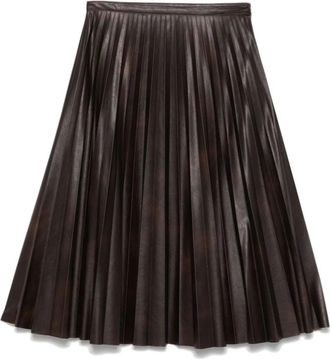 Pinko Geplooide midi-rok - Dames - Korte rokken - Bruin - S - Polyester - Rokken