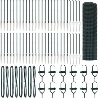 Berkfield Home Welded Wire Fence with 13 Spike Posts Green 0.5x100 m Steel