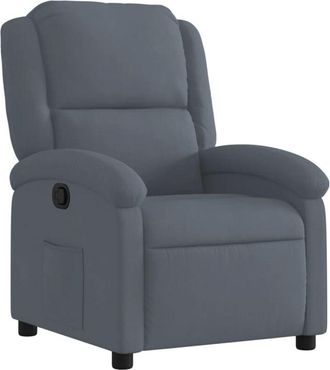 vidaXL Sill&oacute;n Reclinable De Terciopelo Gris Oscuro Vidaxl