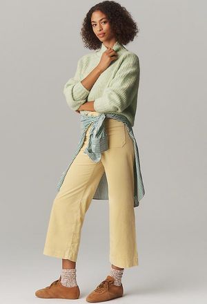 Maeve The Colette Corduroy Crop Wide-Leg Pants by Maeve