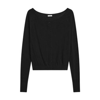 St.Agni Cardigans, female, Black, Size: S Merino Wool Ballet Cardigan