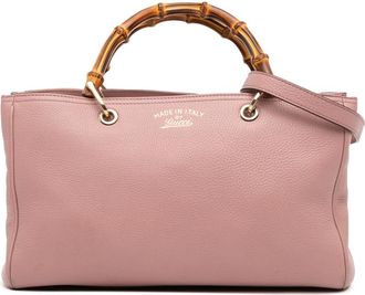 Gucci Pre-owned Gucci Medium Calfskin Bamboo Shopper Satchel Unisex 323660 001998