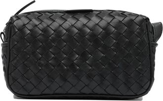 Officine Creative Armor 014 Geweven Leren Pouch - Heren - Toilettassen - Zwart - ONE Size - Leer - Tassen
