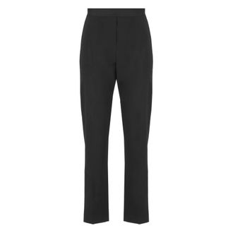 Msgm Msgm, Broeken, Dames, Zwart, S, Wol, Zwarte Wollen Broek Elastische Taille