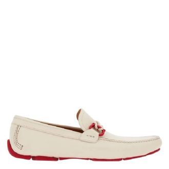 Ferragamo Gancini Ornament Leather Loafers, Size 9 EE