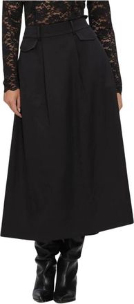 Notre-V Nv-Ingeborg Maxi Rok - Dames - Rokken - Zwart - Maat: XL