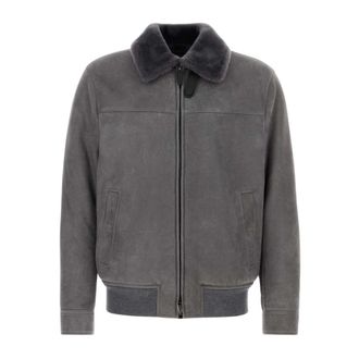 Brioni Standing Collar Jacket - male - Brioni - Faux Fur & Shearling Jackets - Gray - L - Jackets