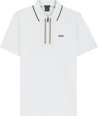 HUGO BOSS White Cotton Polo Shirt