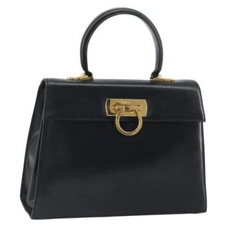 Ferragamo Pre-owned Handbags, female, Black, Size: ONE SIZE Pre-owned Leather Handbag