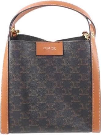 Celine Pre-owned Triomphe Canvas Schoudertas - Dames - Vintage Tas - Beige - ONE Size - Vintage